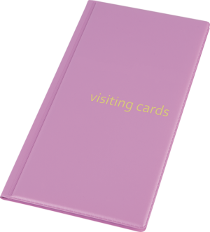 Визитница на 96 визиток, обложка PVC, розовая