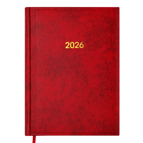 Щоденник датований 2026 BASE, А5, червоний