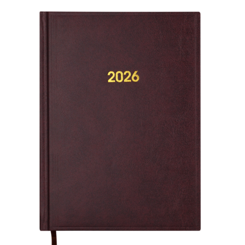 Щоденник датований 2026 BASE, A5,  бордовий, бумвініл/поролон