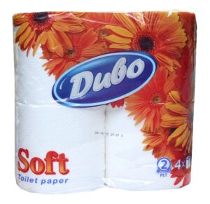 Туалетная бумага ДИВО, 2-х слойная, белая, 4 рулона в упаковке