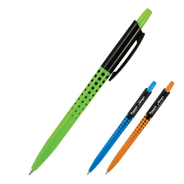 Ручка шарикова ALLEGRO автоматическая, пластиковая, стержень синий