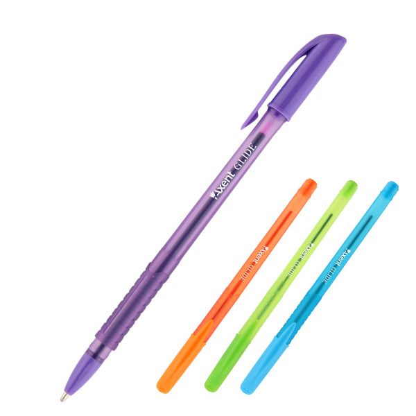 Ручка масляная GLIDE COLOR пластиковая, разноцветные корпуса, стержень синий
