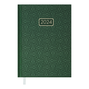 Ежедневник датированный 2024 VELVET, А5, твердая обложка, зеленый