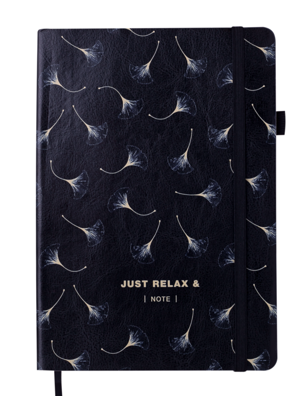 Блокнот деловой RELAX, А5, 96л., обложка из кожзама, чистые листы, черный