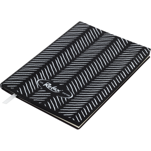 Блокнот деловой RELAX, А5, 96л., обложка из кожзама, в линию, черный
