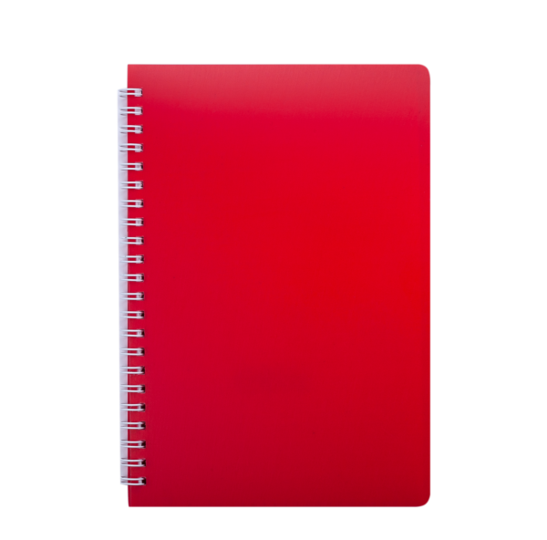 Тетрадь на пружине BRIGHT А5, 60 листов с пластиковой обложкой, красный