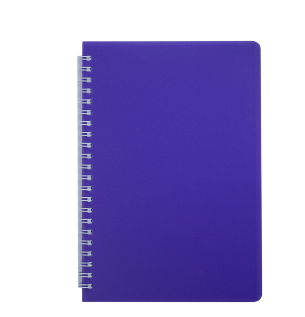 Тетрадь на пружине BRIGHT А5, 60 листов с пластиковой обложкой, фиолетовый