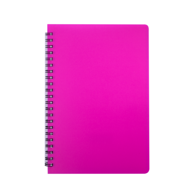 Тетрадь на пружине BRIGHT А5, 60 листов с пластиковой обложкой, розовый