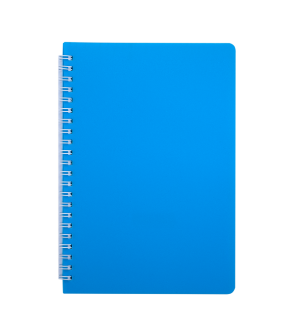 Тетрадь на пружине BRIGHT А5, 60 листов с пластиковой обложкой, голубой