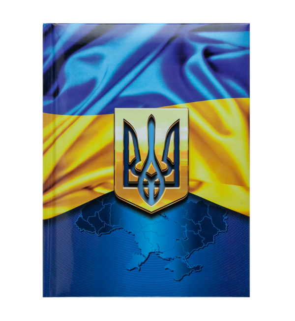 Блокнот UKRAINE, А5, 80л., обложка с поролоном, в клетку, темно-синий