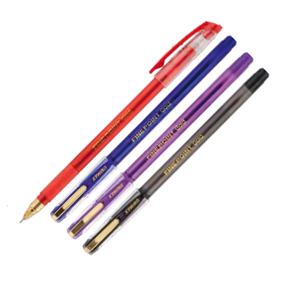 Ручка шариковая Fine Point Gold UX-139, 0,7мм, 1500м (син, черн, красн, фиол)
