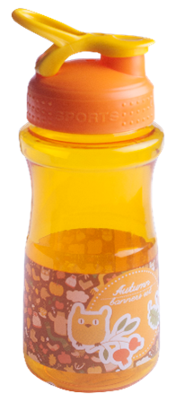 Бутылка для воды 500мл, из пищевого пластика, оранжевая