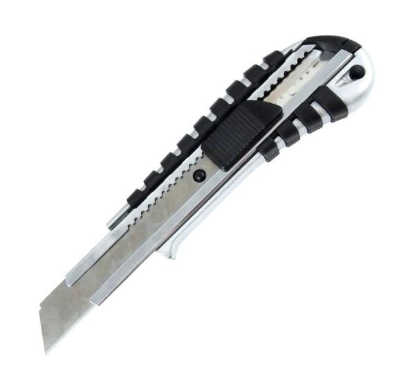 Нож канцелярский металлический (Zn) exakt Pro, лезвие 18мм, эргономичные вставки