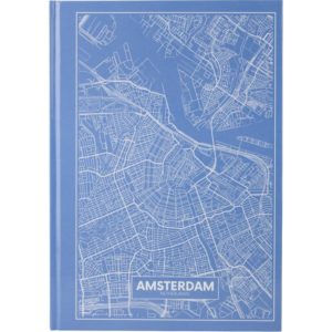 Книга канцелярская MAPS AMSTERDAM А4, 96 листов, твердая обложка, клетка, голубая