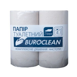 Туалетная бумага макулатурная “Buroclean”, 4шт/уп, серая, на гильзе