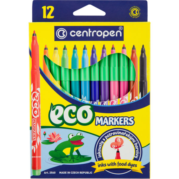 Фломастеры CENTROPEN Еко, 12 цветов, картонная упаковка 2560/12