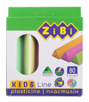 Пластилин восковый треугольный KIDS Line 5 цветов неон, 80 г, ZB.6229