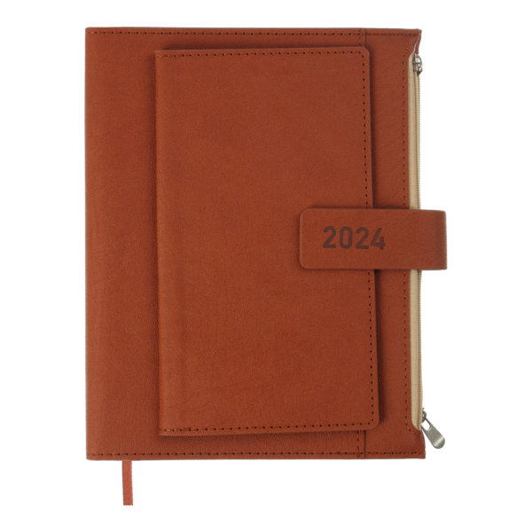 Ежедневник датированный 2024 ENIGMA, А5, коричневый