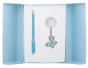 Набор подарочный “Night Moth”: ручка шариковая + брелок, синий