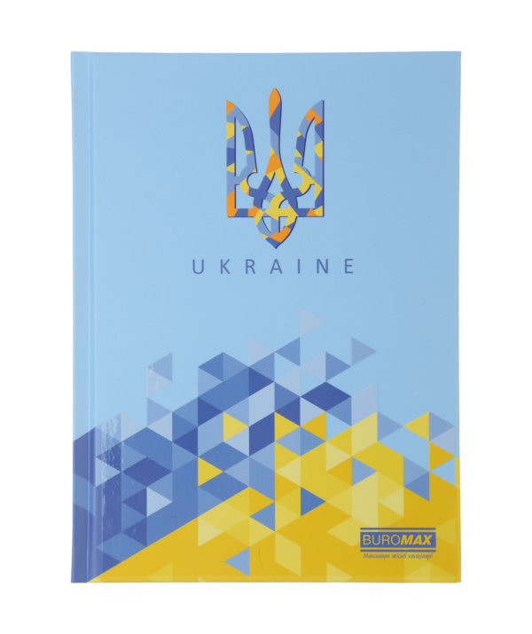 Блокнот UKRAINE, А5, 96л., твердая обложка, в клетку, голубой
