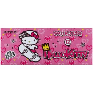 Акварельные краски 12 цветов, без кисти Hello Kitty HK21-041, картон. упаковка