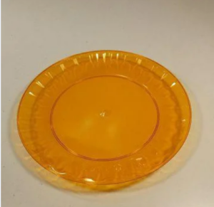 Тарелка стекловидная, d-20,5см, 10шт, оранжевая
