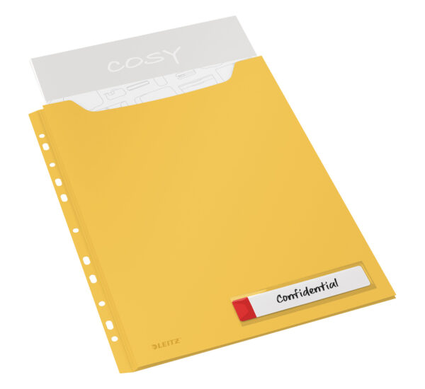 Файл для документов Leitz Cosy РР А4 на 150 листов, 3шт, желтый, с расширением