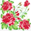 Салфетки бумажные, 33х33см, 20шт,трехслойные,Красные розы ТМ Марго