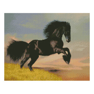 Алмазная мозаика Strateg «Вороной конь», 40х50 см