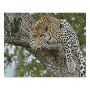 Алмазная мозаика Strateg «Леопард на дереве», 40х50 см