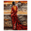Картина для росписи по номерам «Женщина в красном», 40х50см