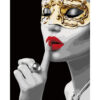 Картина для росписи по номерам «Девушка с золотой маской», 40х50см, с золотой краской
