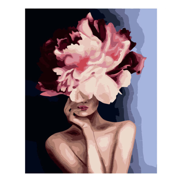 Картина для росписи по номерам «Девушка розовый пион», 40х50см