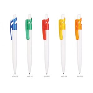 Ручка шариковая автоматическая пластиковая Grand White Bis (5 цветов)