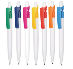 Ручка шариковая автоматическая пластиковая Maxx White (7 цветов)