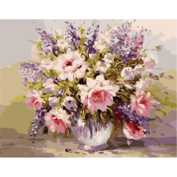 Картина для росписи по номерам «Акварельный букет цветов», 40х50см