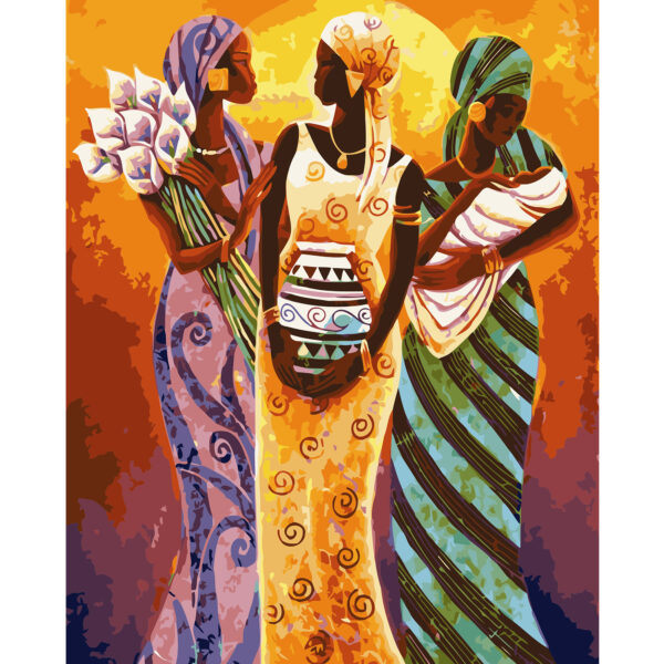 Картина для росписи по номерам «Темнокожие женщины», 40х50см