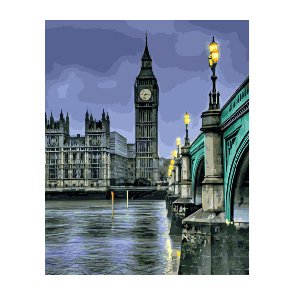 Картина для росписи по номерам «Лондон в серых тонах», 40х50см
