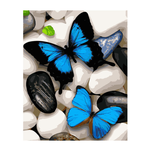 Картина для росписи по номерам «Синие бабочки», 40х50см