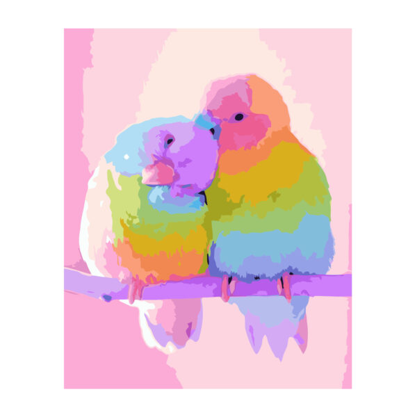 Картина для росписи по номерам «Яркие попугаи», 40х50см