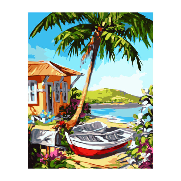 Картина для росписи по номерам «Лодочки на острове», 40х50см