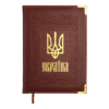 Ежедневник датированный 2022 STATUT, А4, твердая обложка, кожзам, коричневый, украинская символика