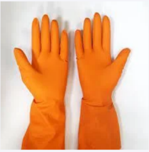 Перчатки для уборки Фрекен Бок с хлопковым напылением, размер S, оранжевые
