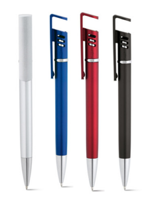 Ручка шариковая автоматическая пластиковая TECNA (4 цвета) со стилусом, подставкой