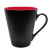 Чашка керамическая Iris 330 мл, матовая, черная/красная