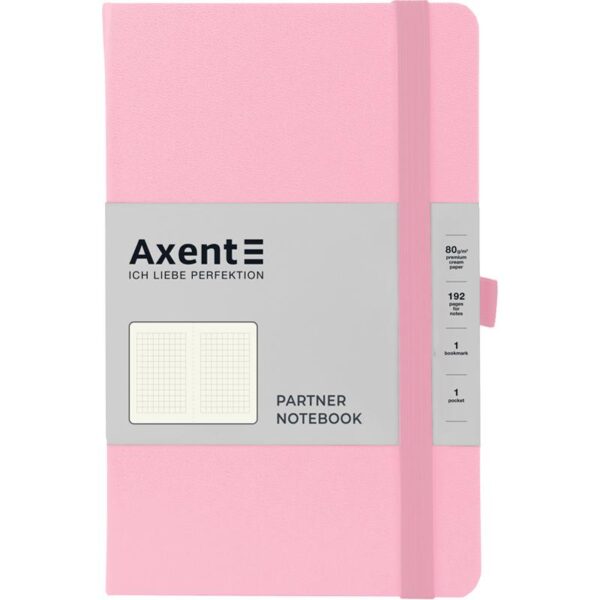 Записная книжка Partner, А5-, 96л, твердая обложка, клетка, кремовый блок, светло-розовая