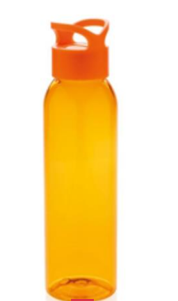 Бутылка для воды пластиковая 650 мл, оранжевая