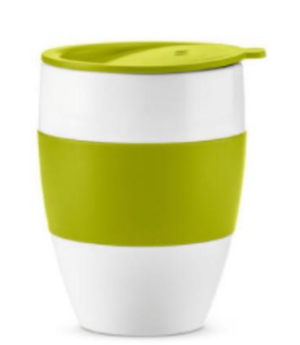 Чашка герметичная AROMA TO GO, 400 мл, белый/зеленый