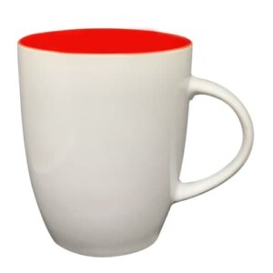 Чашка керамическая Camellia 330 мл, белая/красная