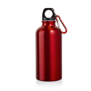Бутылка для воды алюминиевая LANDSCAPE 400 мл, красная, с кольцом для ключей